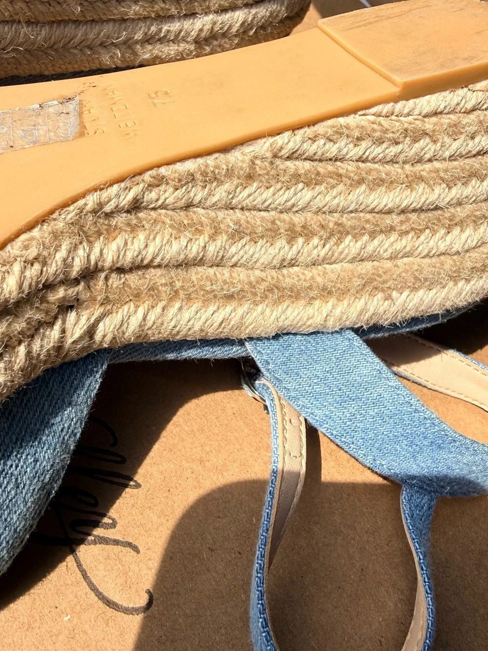 Stuart Weitzman Denim Blue Espadrille Ankle-Strap Sandals